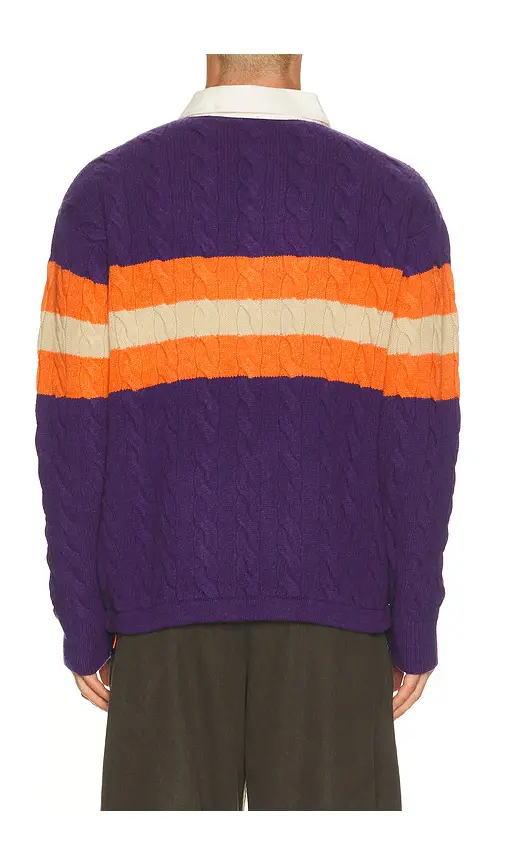 Polo Ralph Lauren Wool Blend Cable Knit Rugby Polo Sweater | Thumbnail 2 Polo Ralph Lauren Wool Blend Cable Knit Rugby Polo Sweater | Thumbnail 2