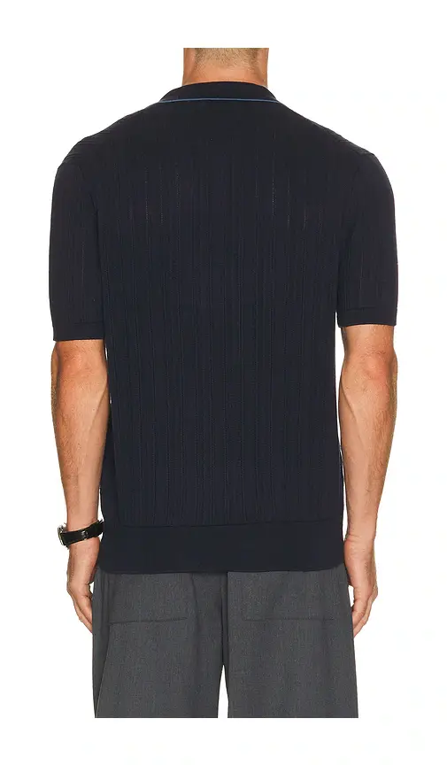 Polo Ralph Lauren Short Sleeve Cotton Rib Stitch Polo Sweater With Johnny Collar | Thumbnail 2