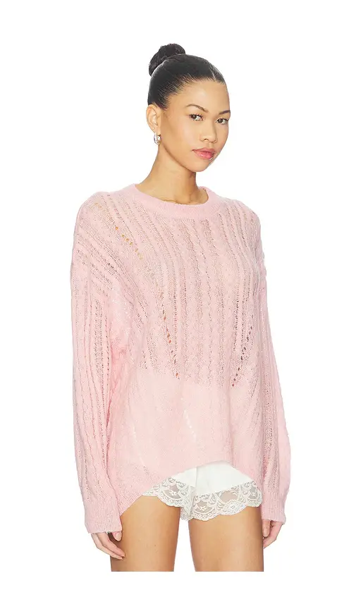 Free People Sheer Luck Cable Sweater | Thumbnail 2