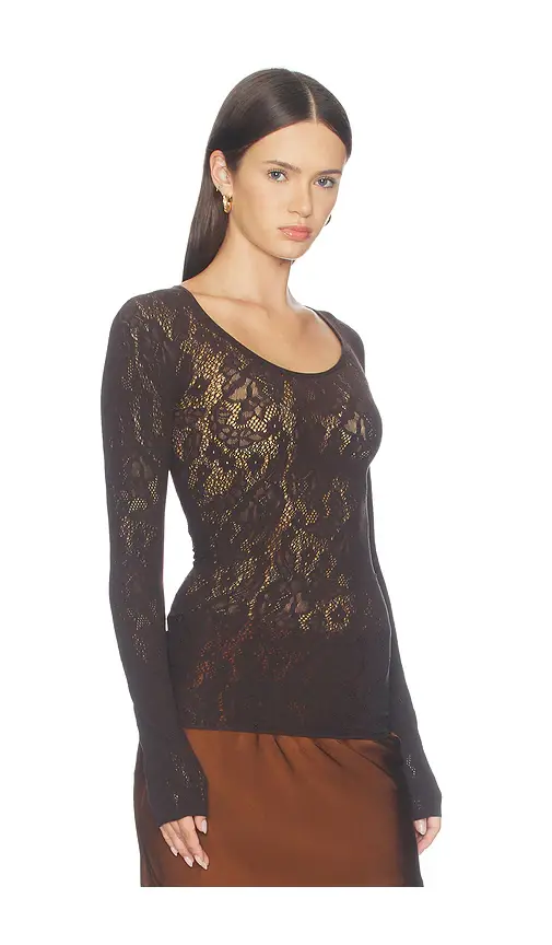Wolford Infinite Rose Net Long Sleeve Top | Thumbnail 2 Wolford Infinite Rose Net Long Sleeve Top | Thumbnail 2