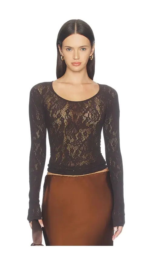 Wolford Infinite Rose Net Long Sleeve Top