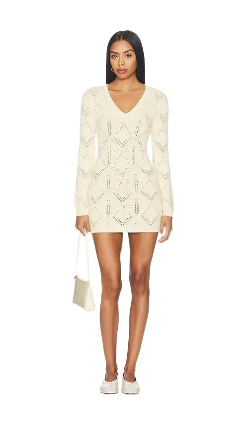 MAJORELLE Carlota Pointelle Sweater Dress