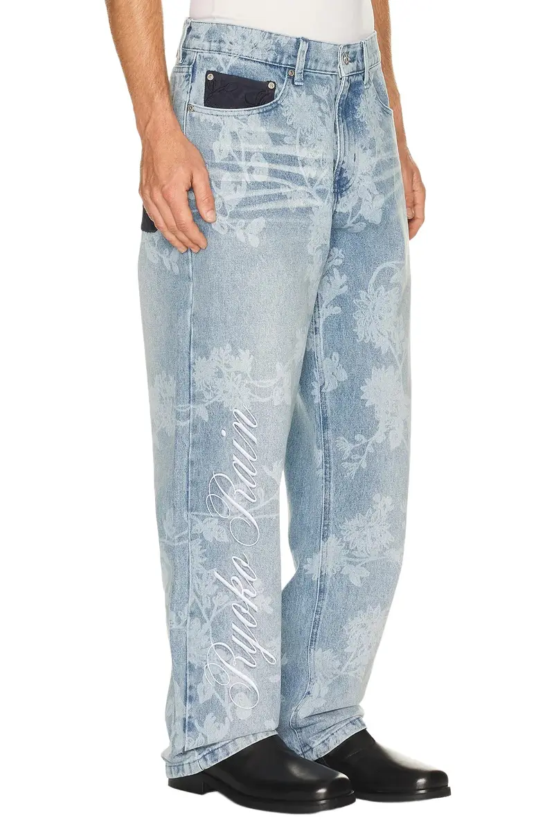 Laser Engraved Floral Jeans Laser Engraved Floral Jeans