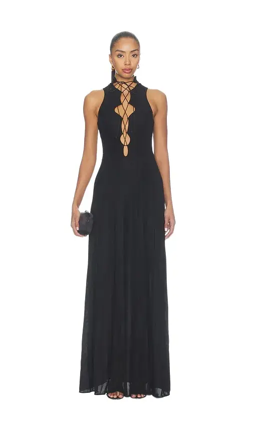 Angie Front Tie Maxi Dress Angie Front Tie Maxi Dress