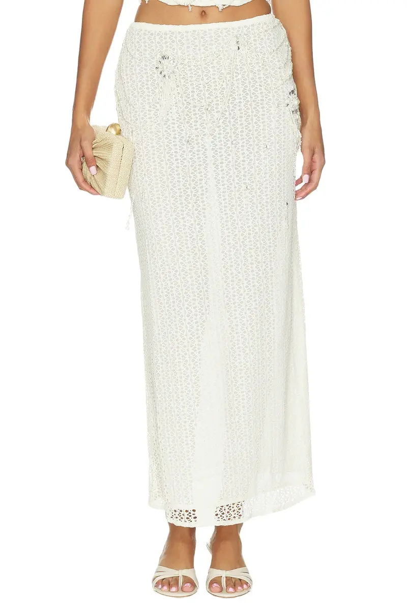 Pearl Mesh Long Skirt