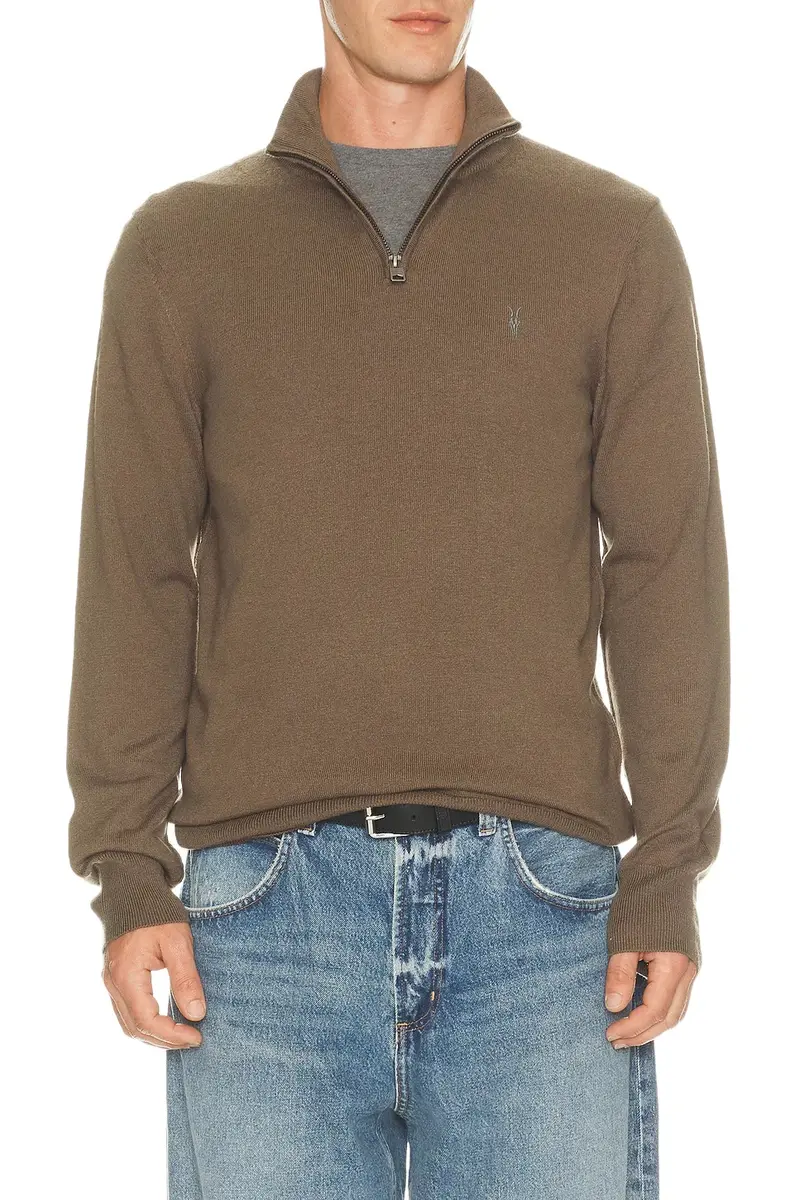 AllSaints Kilburn Zip Funnel Quarter Zip Sweater