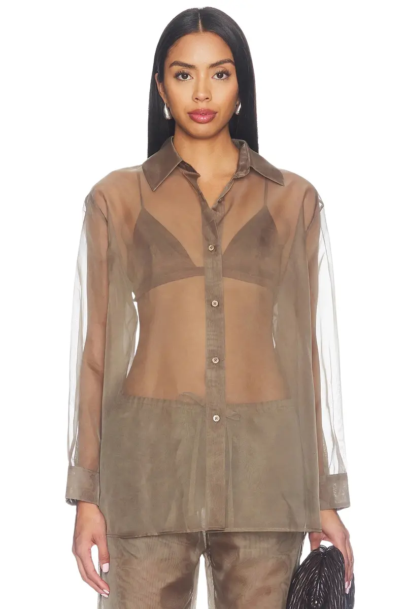 Organza Button Up Shirt