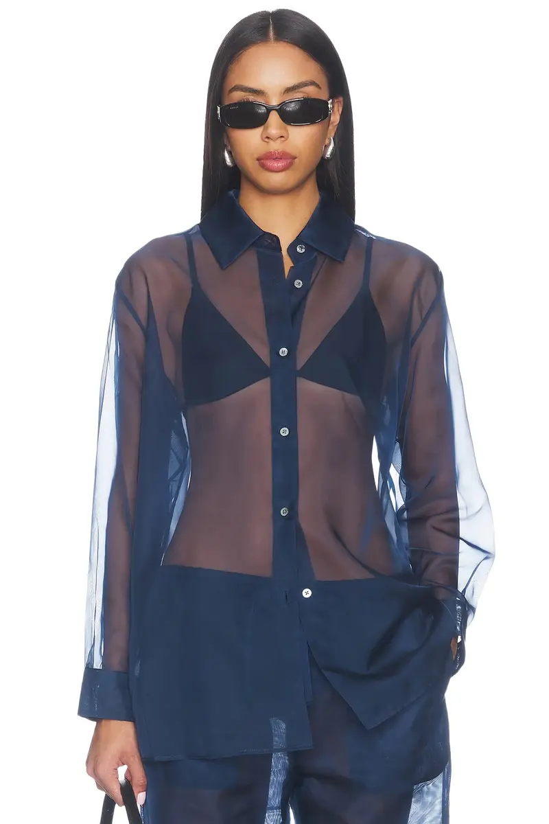 Organza Button Up Shirt