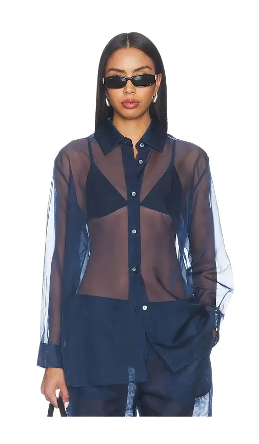 Organza Button Up Shirt Organza Button Up Shirt