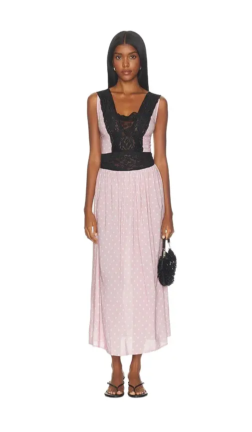 WeWoreWhat Lace Trim Maxi Dress