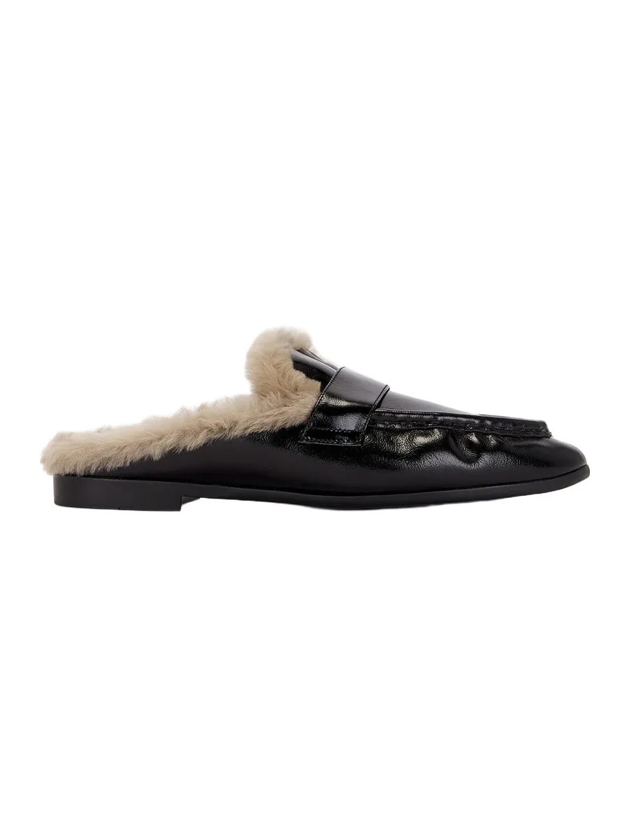 Black Suede Studio Theo Mule Loafer