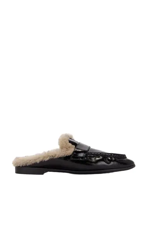 Black Suede Studio Theo Mule Loafer