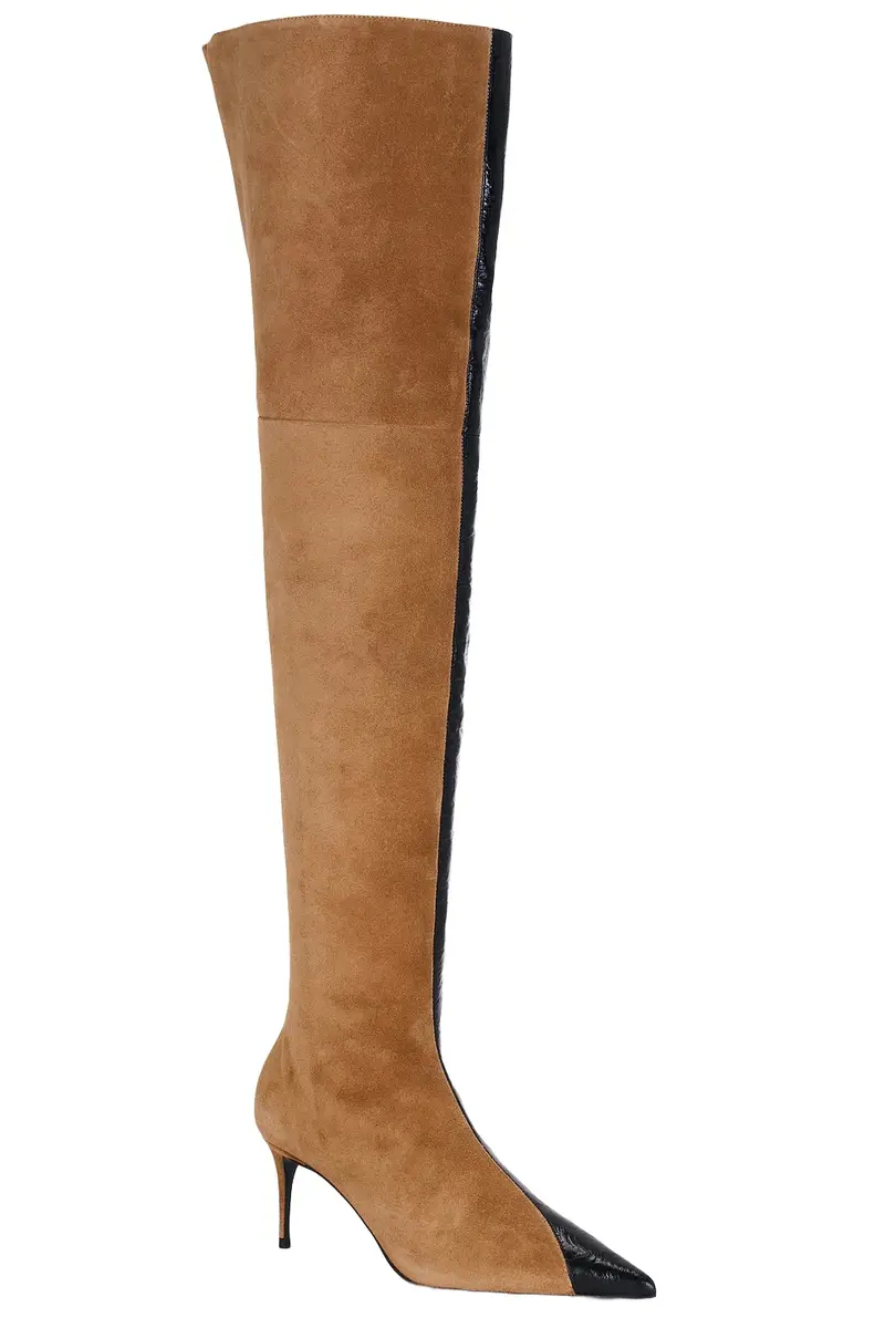 Black Suede Studio Oblik 70 Over The Knee Boot