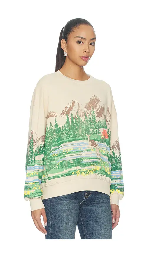 DAYDREAMER Campsite Scene Oversized Crew Sweatshirt | Thumbnail 2 DAYDREAMER Campsite Scene Oversized Crew Sweatshirt | Thumbnail 2