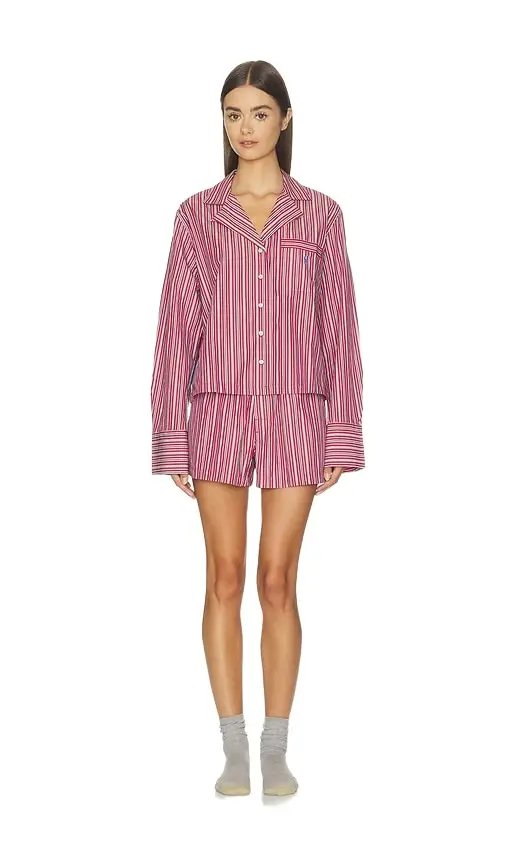 Polo Ralph Lauren Intimates Sleep Shirting Stripes Crop & Boxer Set