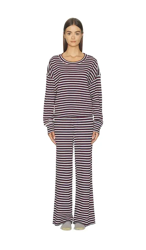Polo Ralph Lauren Intimates Sleep Club Waffle Long Sleeve Pant Set