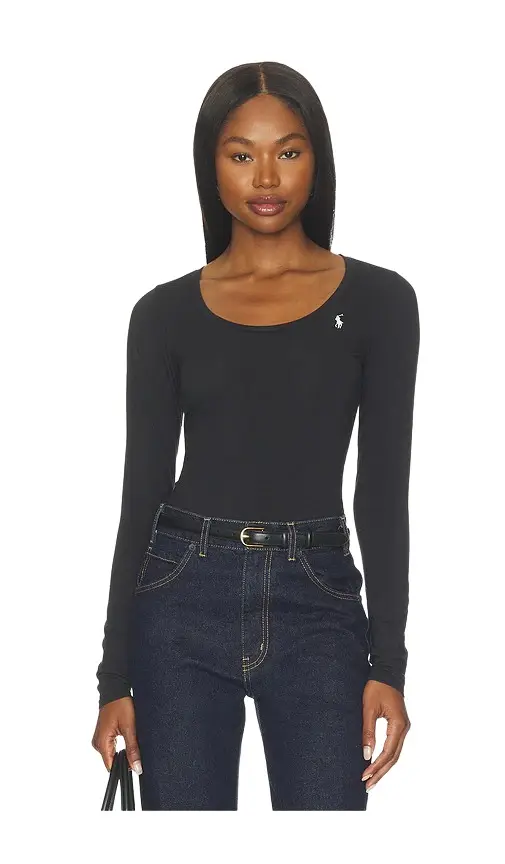 Polo Ralph Lauren Intimates Club Cotton Scoop Long Sleeve Bodysuit