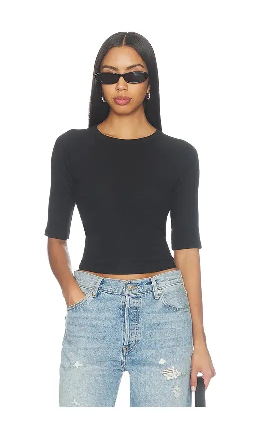 perfectwhitetee Amelia Short Sleeve Luxe Rib Tee