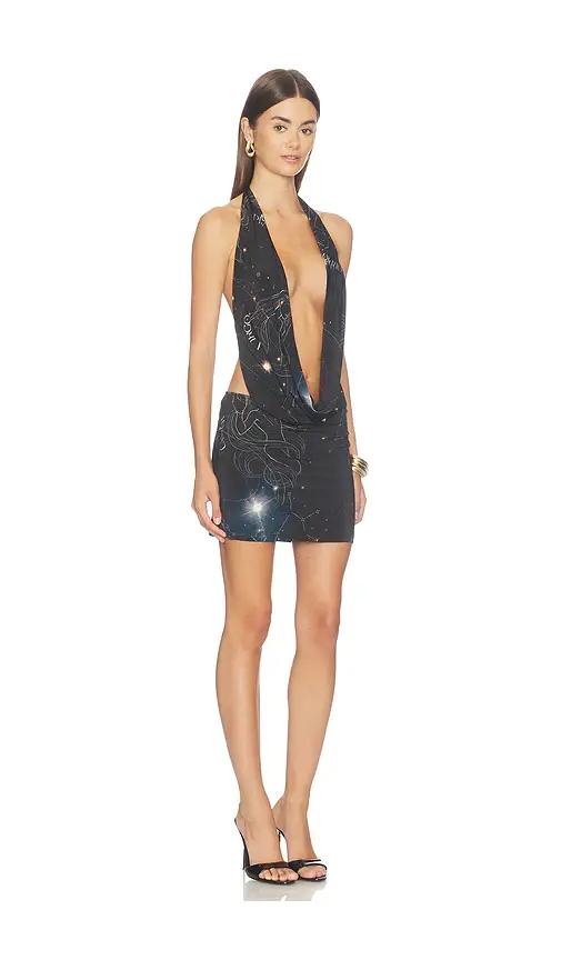 SIDERA Lyra Printed Cowl Neck Mini Dress | Thumbnail 2