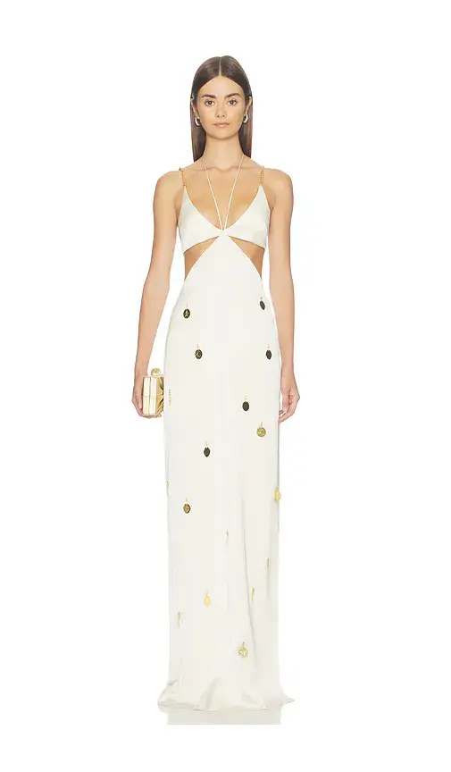 SIDERA Antea Cutout Coin Charms Embroidery Gown | Thumbnail 2