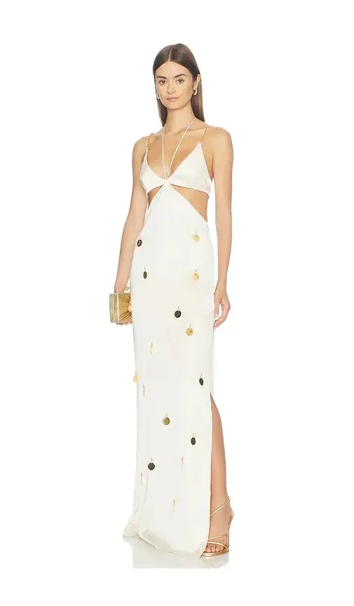 Antea Cutout Coin Charms Embroidery Gown Antea Cutout Coin Charms Embroidery Gown
