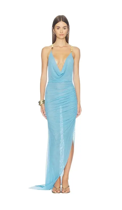 SIDERA Caelia Reversible Asymmetric Cowl Neck Dress