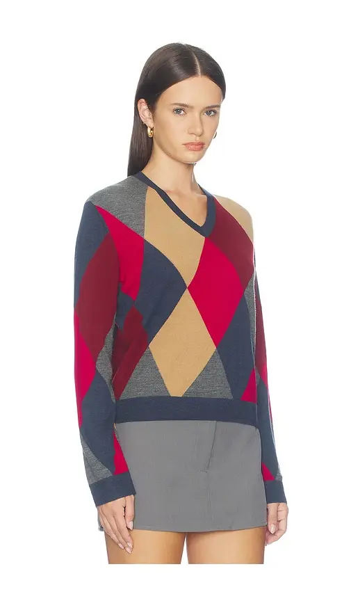 LESET James Argyle Classic V Neck Pullover | Thumbnail 2 LESET James Argyle Classic V Neck Pullover | Thumbnail 2