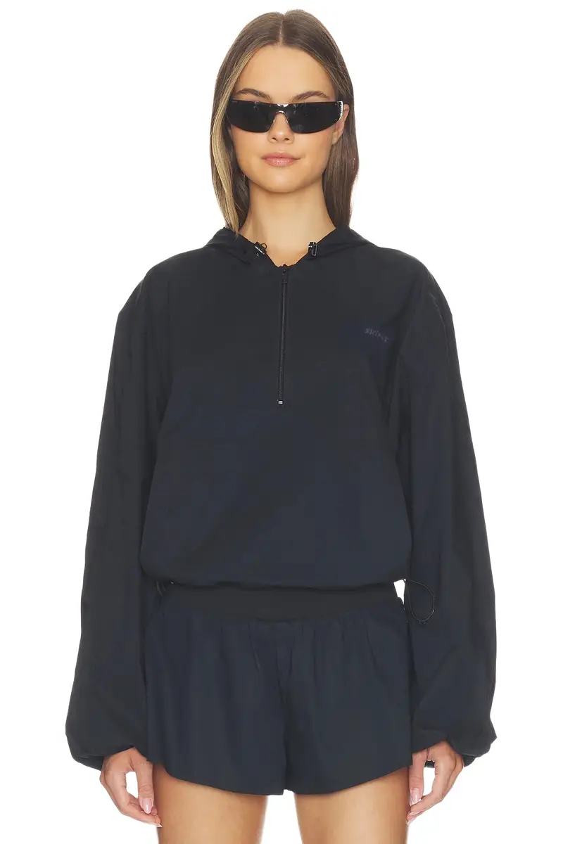 Woven Cotton Half Zip Jacket