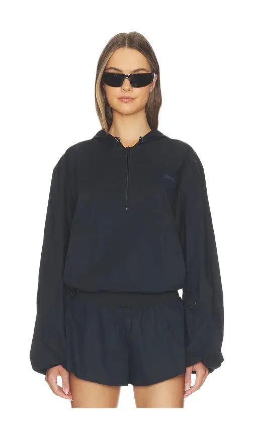 Skims Woven Cotton Half Zip Jacket