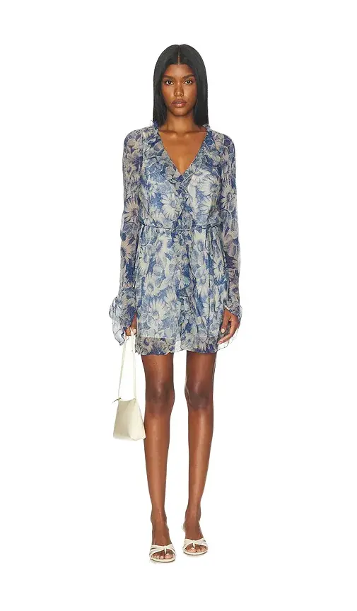 SIR. Lilia Ruffle Long Sleeve Mini Dress