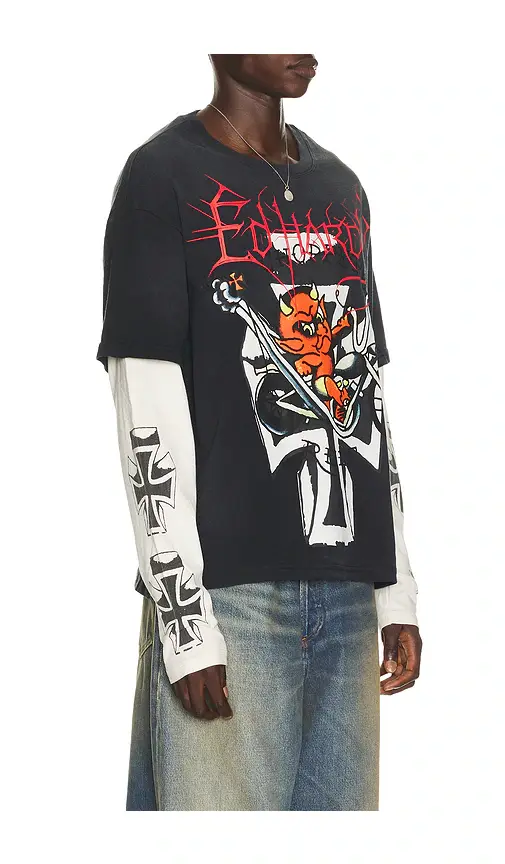 Ed Hardy Devil Bike Boxy Hangdown Tee | Thumbnail 2