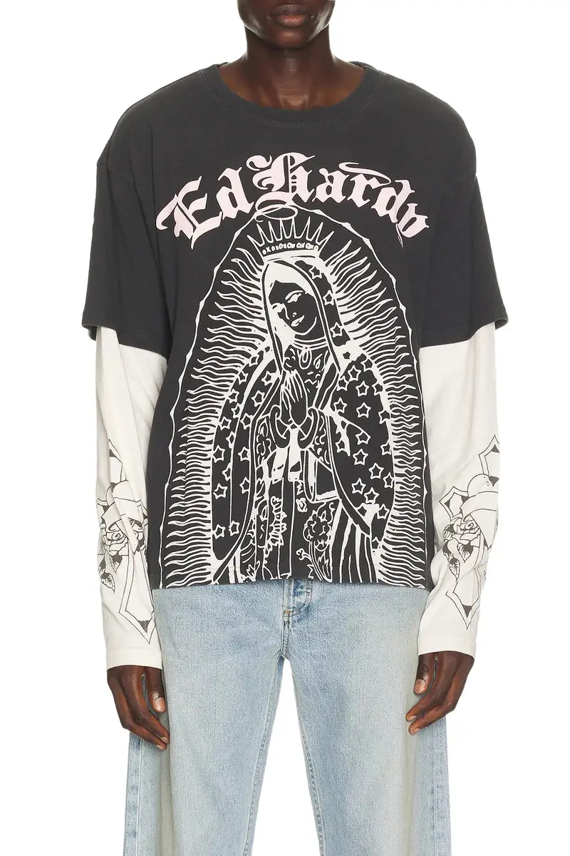 Ed Hardy Mary Boxy Hangdown Tee