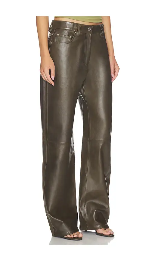 Helmut Lang Leather Bootcut Pant | Thumbnail 2