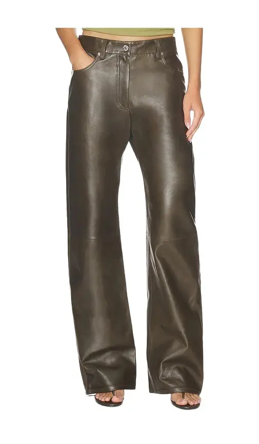 Helmut Lang Leather Bootcut Pant