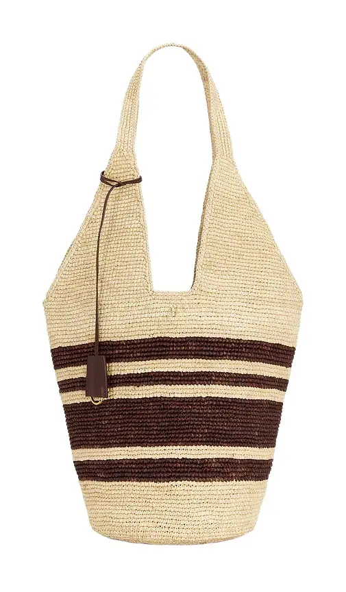 Leah Stripes Hobo Raphia Bag Leah Stripes Hobo Raphia Bag