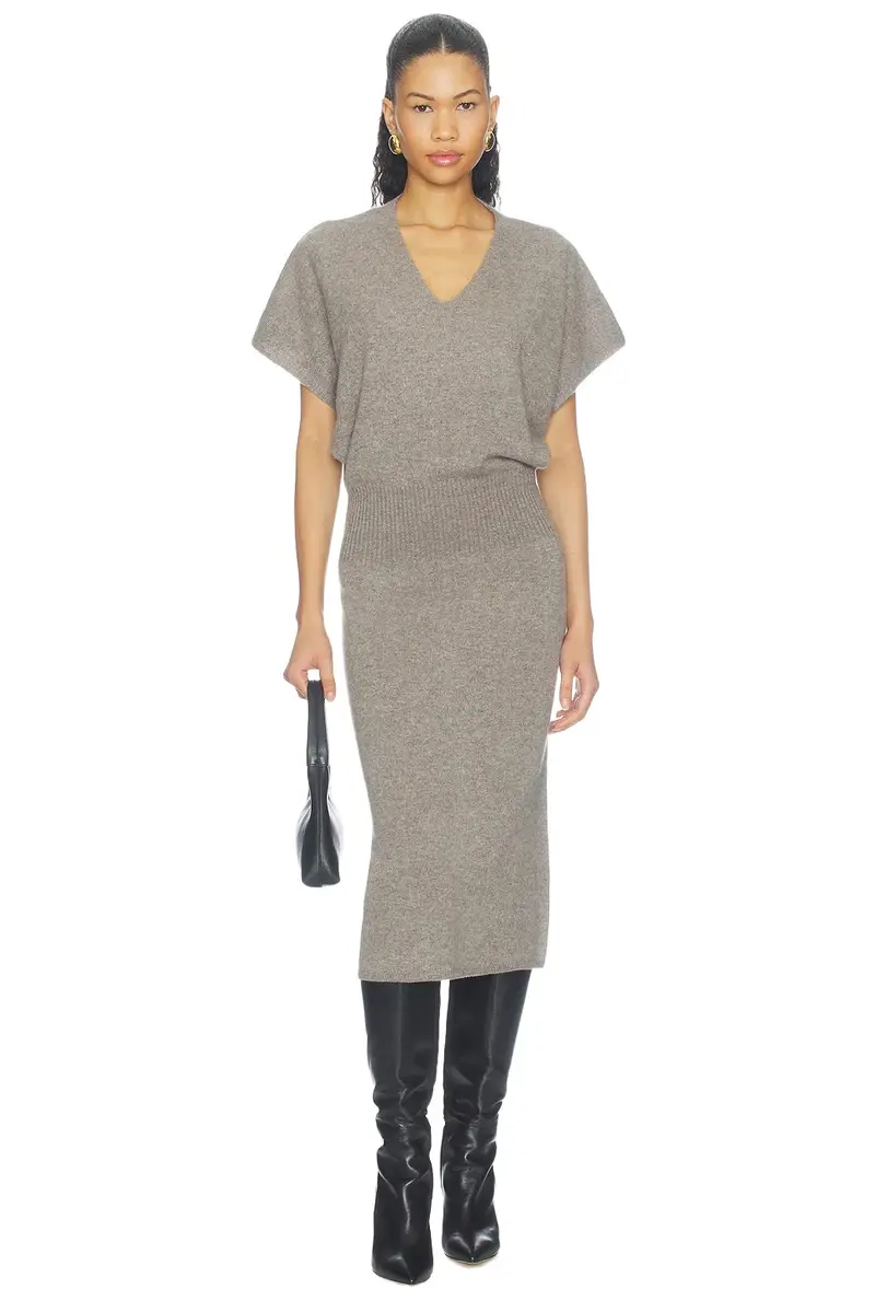 BROCHU WALKER Ophi Vee Cashmere Dress