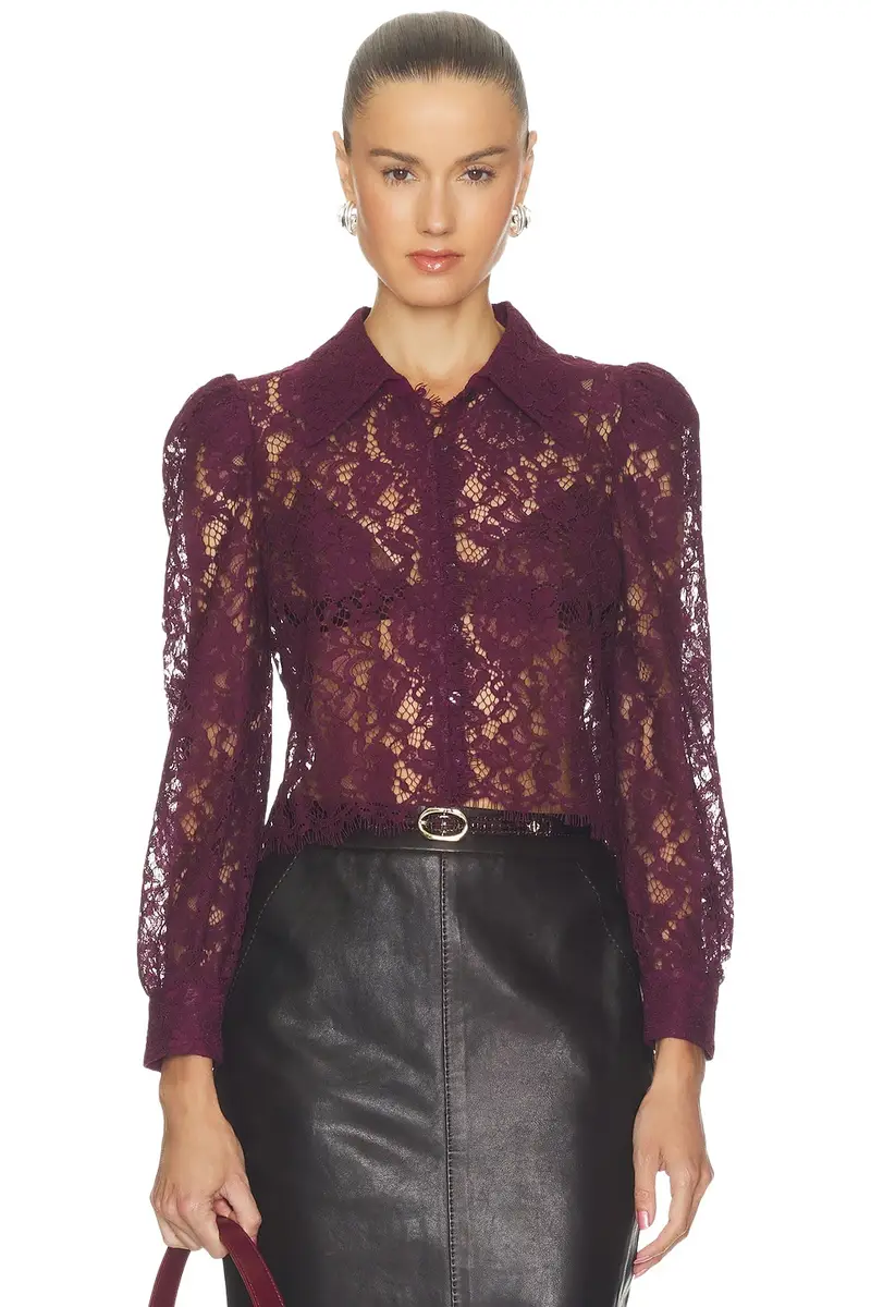 L'Agence Anita Lace Button Up