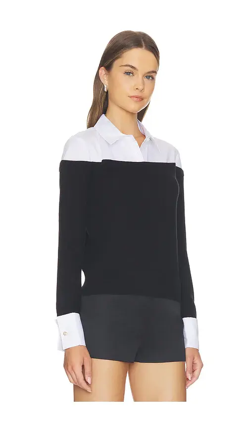 L'Agence Mathilde Pupplin Cuff Collared Polo | Thumbnail 2 L'Agence Mathilde Pupplin Cuff Collared Polo | Thumbnail 2