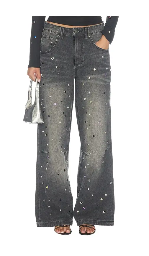 Jaded London Rhinestone Studded Colossus Jeans