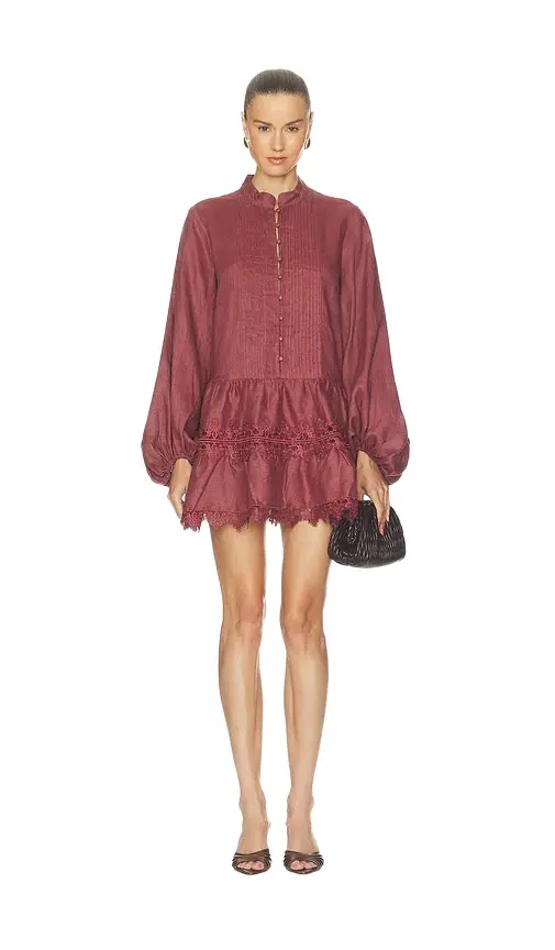 Bardot Antonia Lace Trim Mini Dress