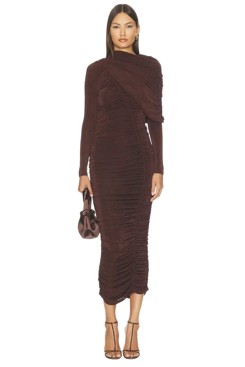Melina Gathered Midi Dress Melina Gathered Midi Dress