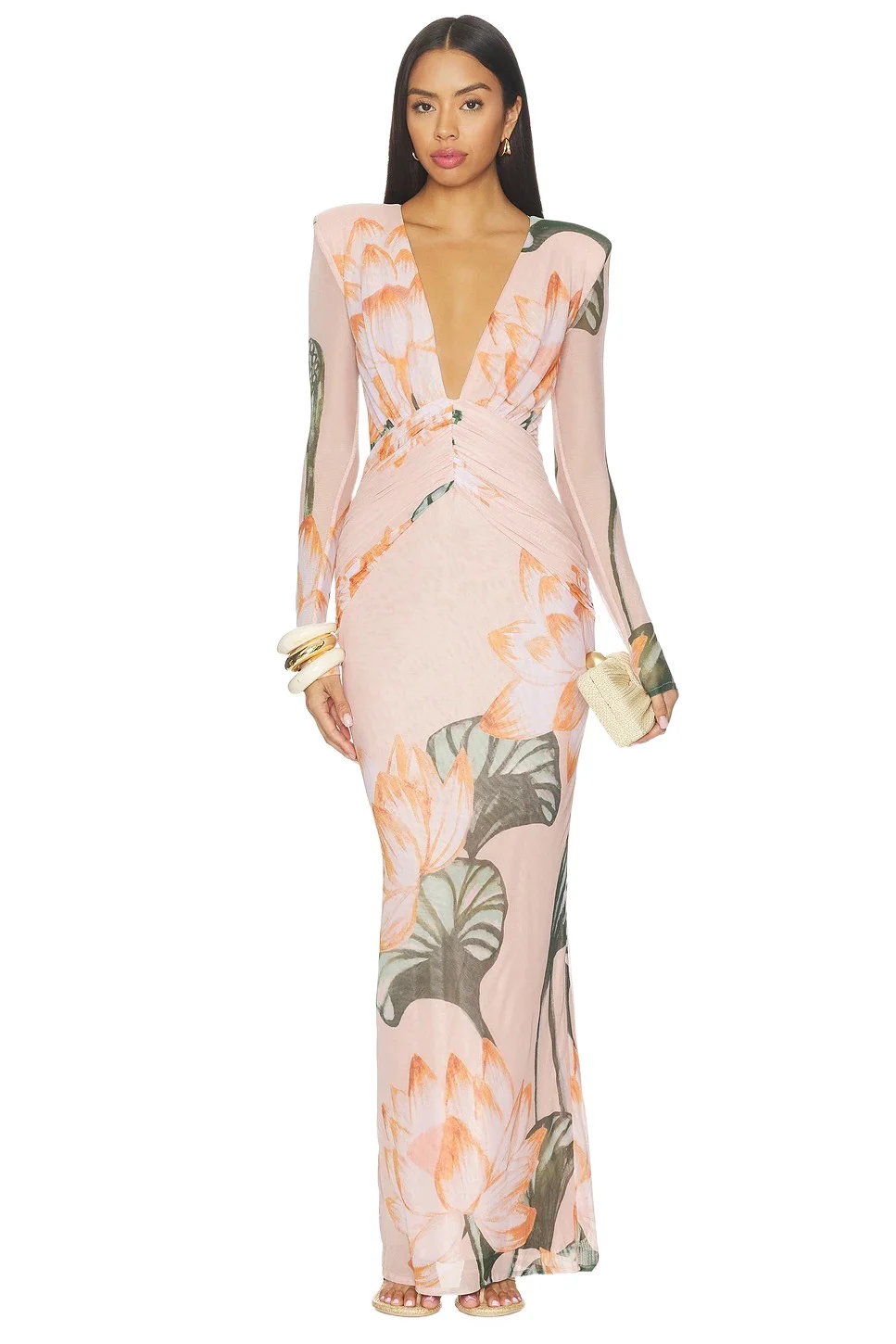 PatBo Lotus Long Sleeve Maxi Dress