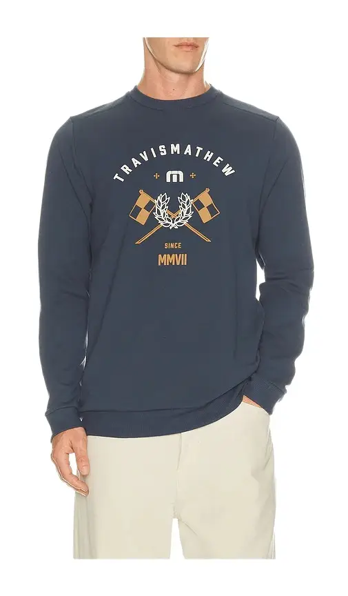 Travis Mathew Varsity Club Crew Sweatshirt Travis Mathew Varsity Club Crew Sweatshirt