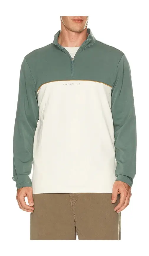 Travis Mathew Fibercloud Colorblock Quarter Zip Sweater Travis Mathew Fibercloud Colorblock Quarter Zip Sweater