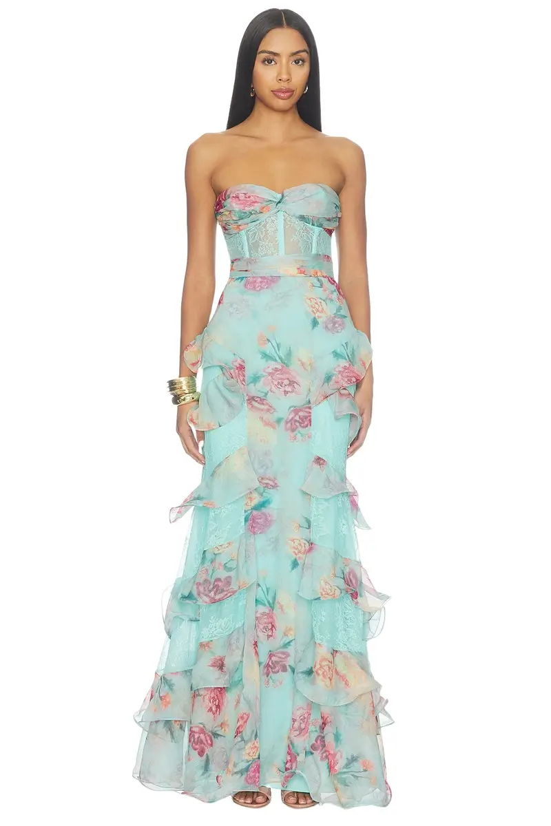 Flora Mist Long Dress Flora Mist Long Dress