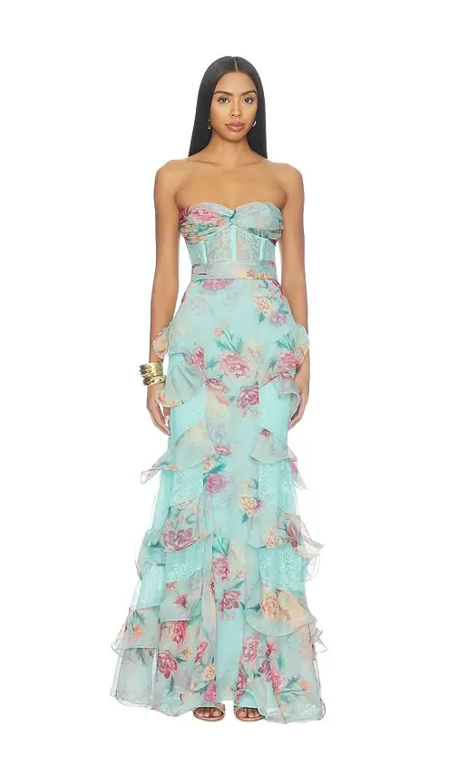 Flora Mist Long Dress Flora Mist Long Dress