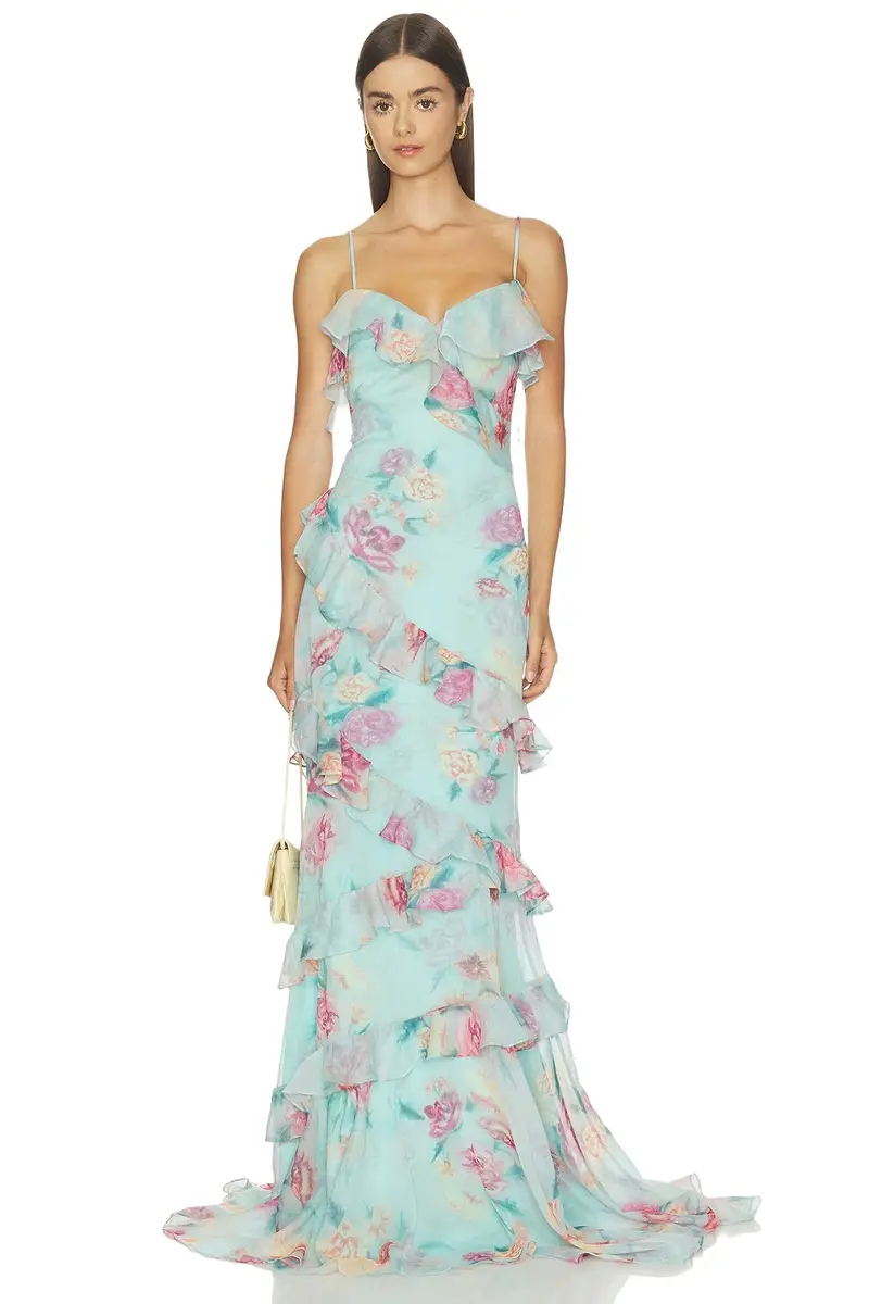 Flora Mist Long Dress Flora Mist Long Dress