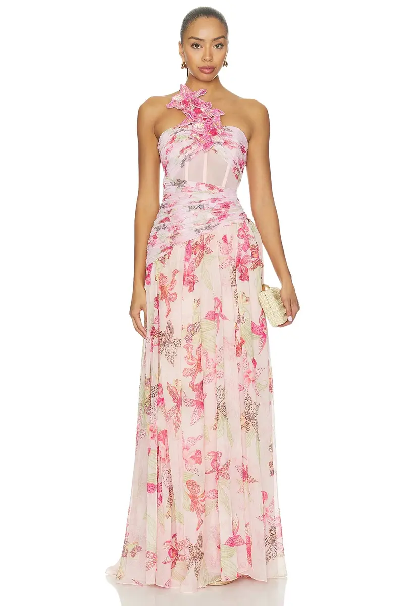 Orchid Bloom Chiffon Corset Long Dress Orchid Bloom Chiffon Corset Long Dress