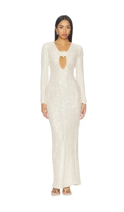 PatBo Lara Crochet Plunge Maxi Dress