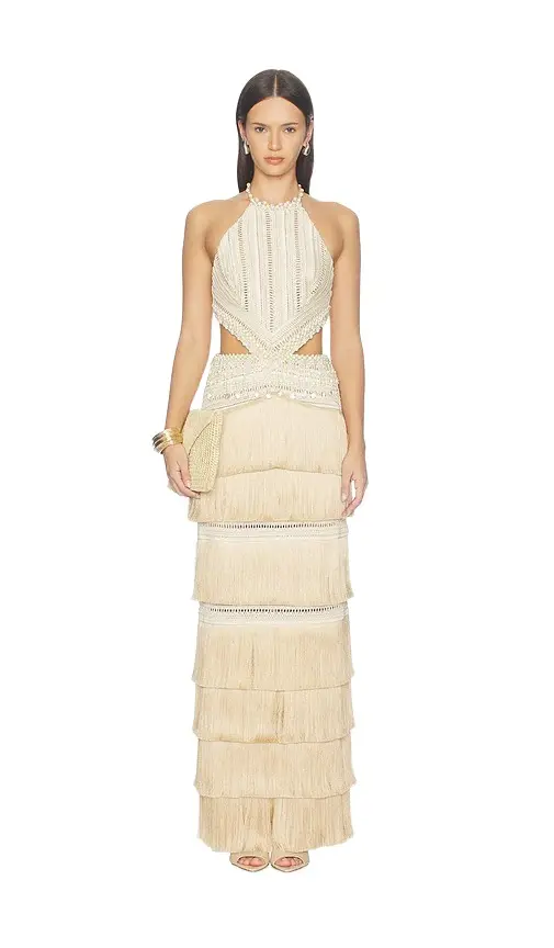 Petal Fringe Long Dress Petal Fringe Long Dress